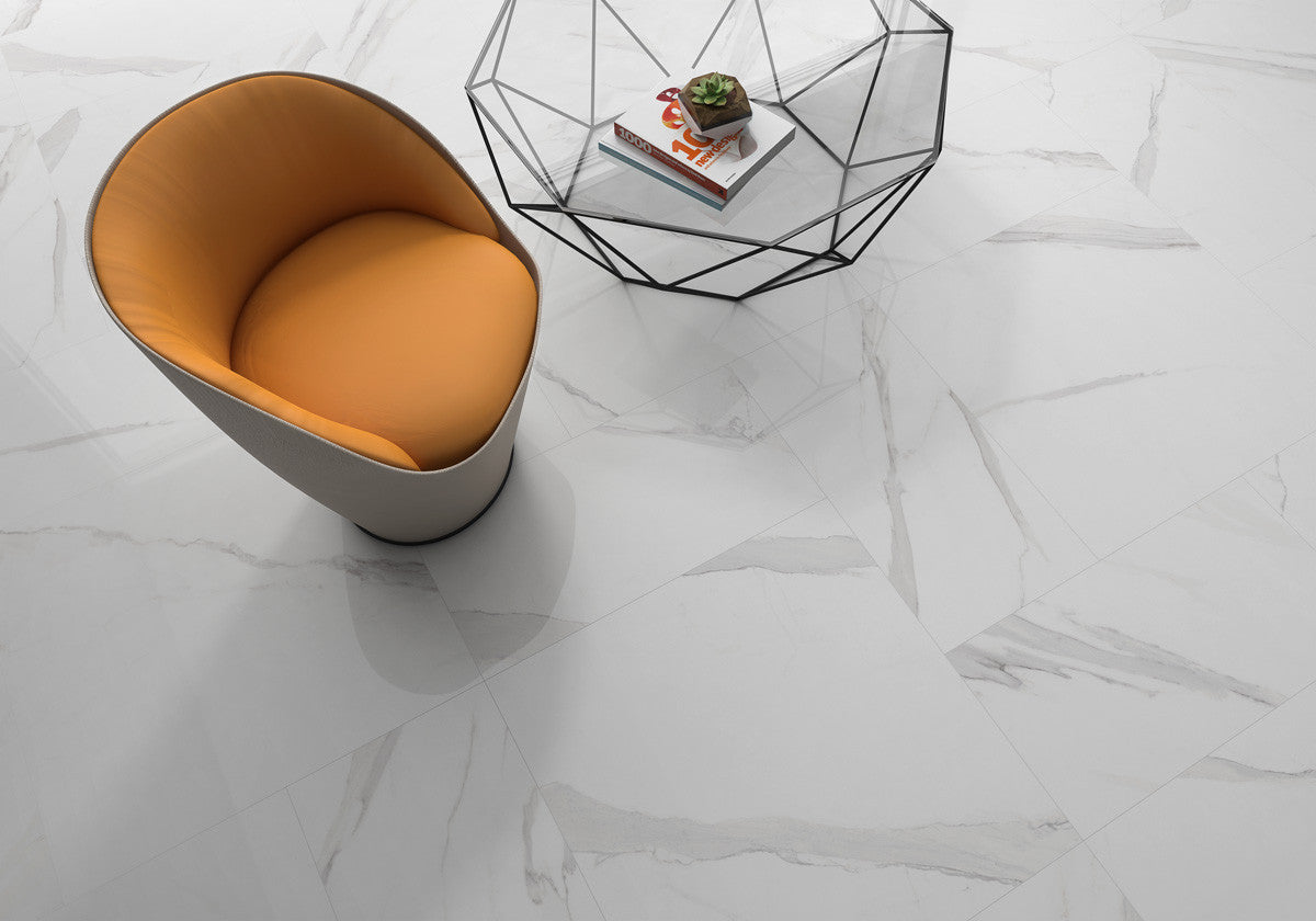 GEOTILES CERAMICA EFFET MARBRE STATUARY BLANCO 60X120 POLISHED TILES