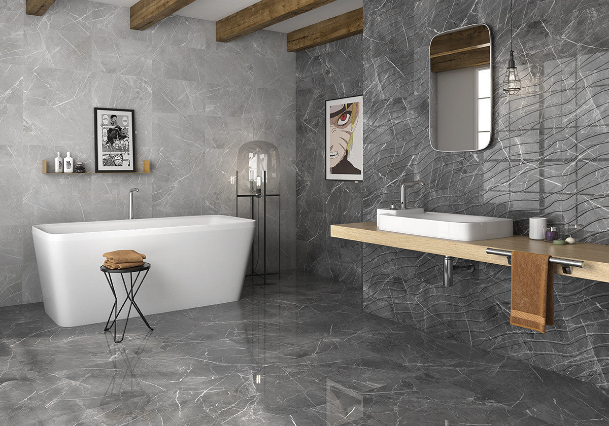 FAÏENCE PÂTE ROUGE BRILLANT EFFET MARBRE GEOTILES NAVIA MARENGO 33,3x55 (1.84/m²)