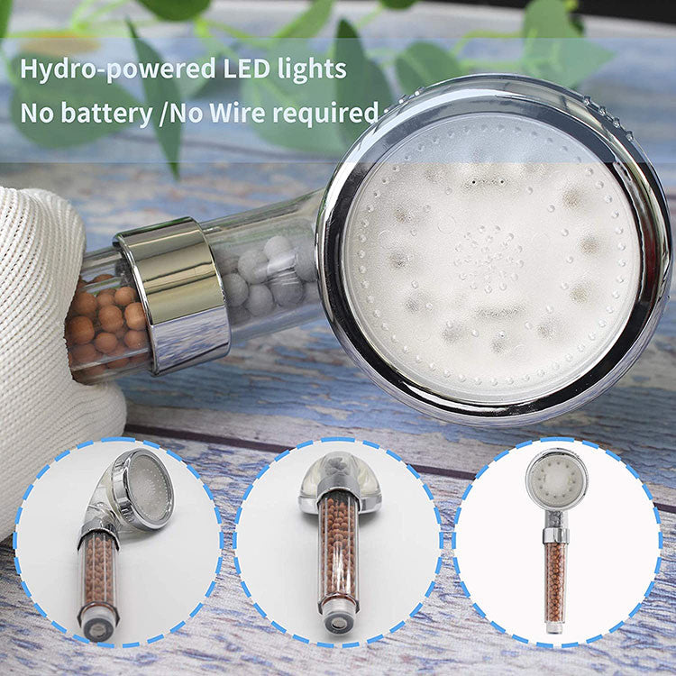Pommeau de douche led a economie de perles purifiantes