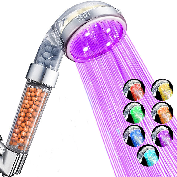 Pommeau de douche led a economie de perles purifiantes
