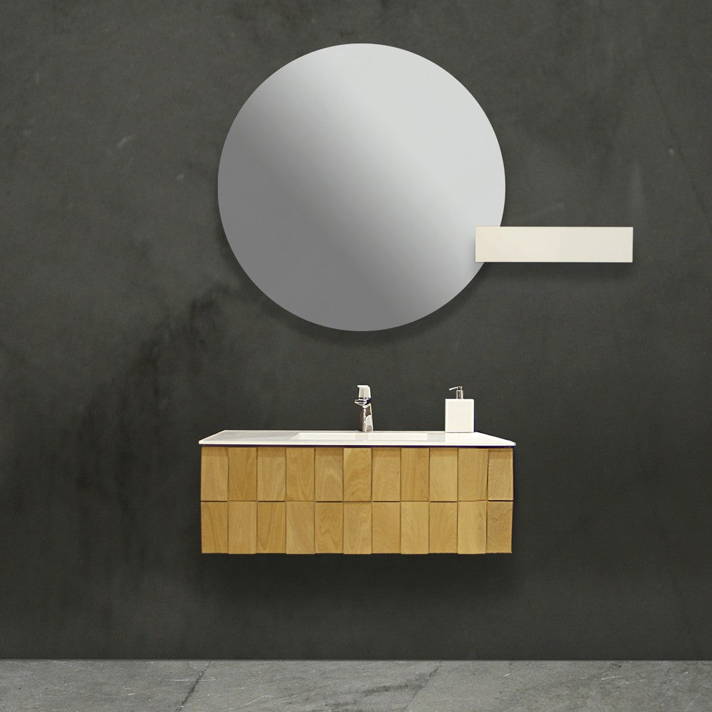 Stratège Caisson de Meuble avec Vasque Larg. 90CM Chêne Massif