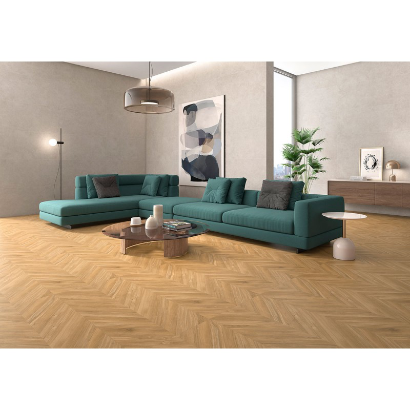 Carrelage aspect parquet Ebony Miel mat 60x120 cm